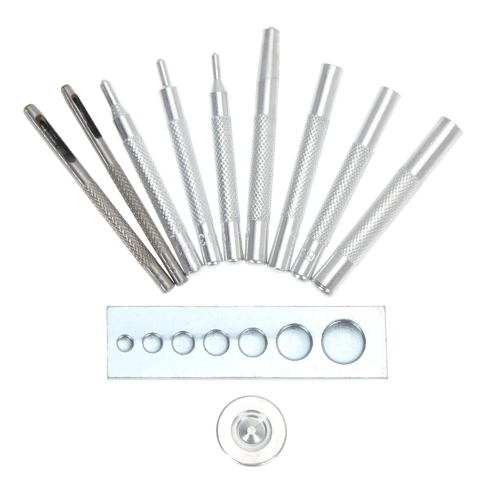11 Set DIY Leather Craft Tool Sets Die Hole Punch Snap Rivet Setter Base Kit Sewing Tools Accessory
11 Set DIY Leather Craft Tool Sets Die Hole Punch Snap Rivet Setter Base Kit Sewing Tools Accessory