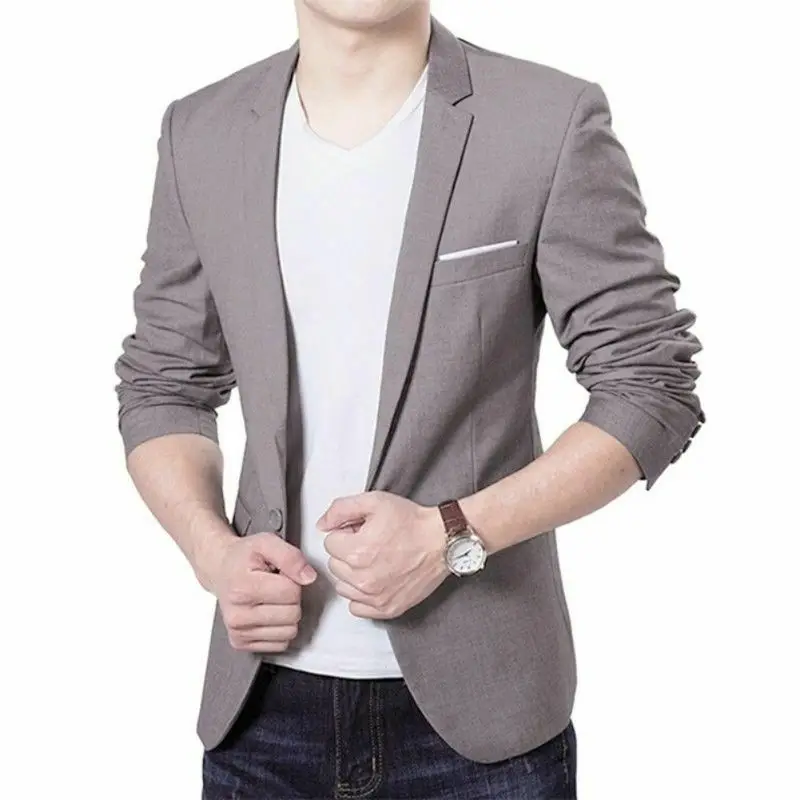 Mens Korean slim fit fashion cotton blazer Suit Jacket black blue plus size M to 3XL Male blazers Mens Coat
Mens Korean slim fit fashion cotton blazer Suit Jacket black blue plus size M to 3XL Male blazers Mens Coat
