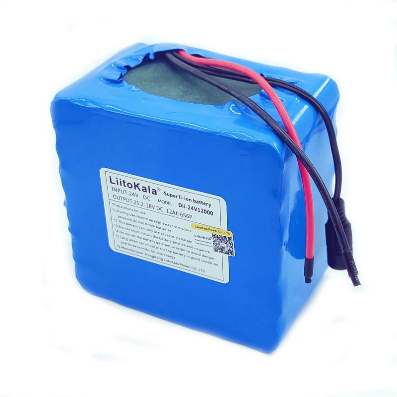 24V 12ah lithium-ion battery pack 25.2V 12000mA 6S 3P rechargeable battery 6