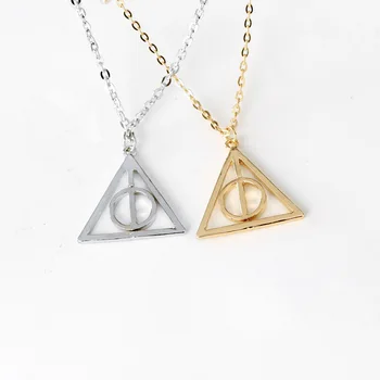 100PCS/LOT Movie Harry Deathly Hallows Necklace Nice Rotated Triangle Pendant Chain Necklace Choker For Women&Men Accessories
100PCS/LOT Movie Harry Deathly Hallows Necklace Nice Rotated Triangle Pendant Chain Necklace Choker For Women&Men Accessories