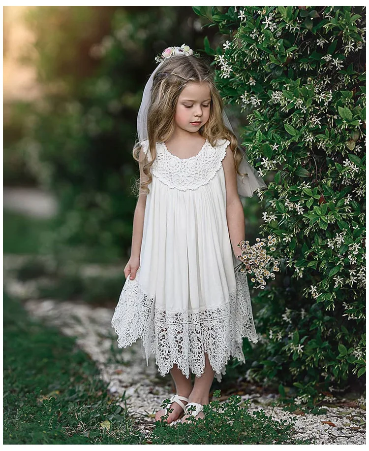 4t white flower girl dress