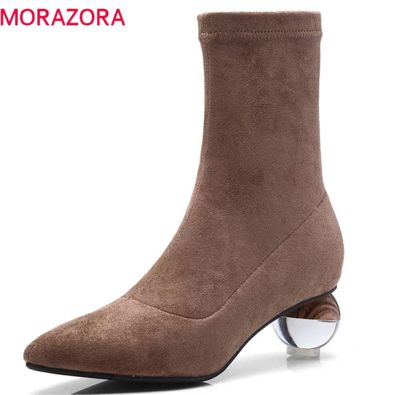 MORAZORA 2020 top quality ankle boots for women pointed toe autumn boots slip Stretch boots fashion high heels shoes woman
MORAZORA 2020 top quality ankle boots for women pointed toe autumn boots slip Stretch boots fashion high heels shoes woman
