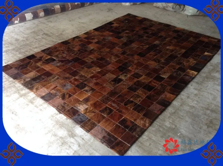 

Fashionable art carpet 100% natural genuine cowhide leather persian rugs