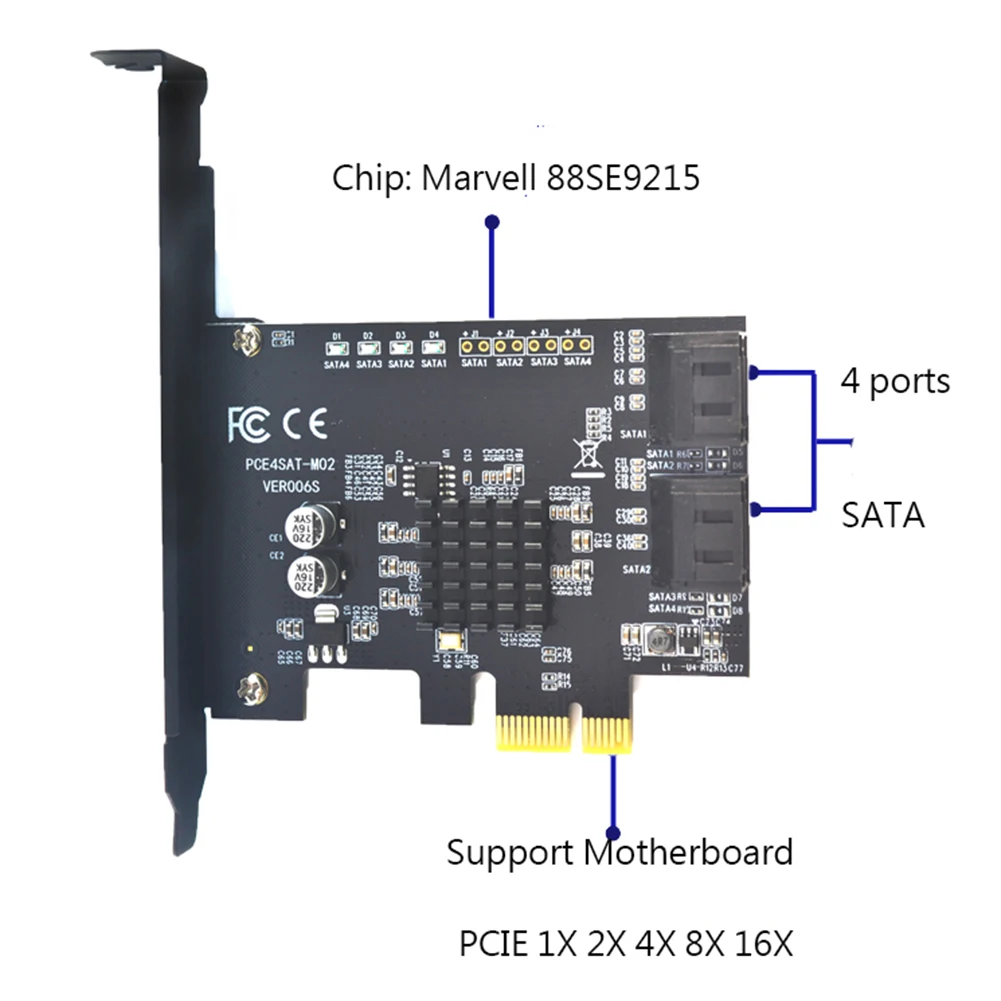 Expansion Card Adapter 4Port Computer SuperSpeed Components Riser Converter PC Durable Add On 6G PCI Express To SATA3.0
Expansion Card Adapter 4Port Computer SuperSpeed Components Riser Converter PC Durable Add On 6G PCI Express To SATA3.0