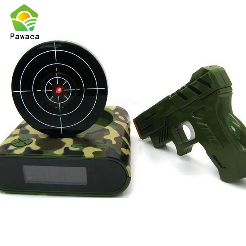 Gadget Target Laser Shoot Recordable Gun Alarm Clock Digital Electronic Desk Clock Table Nixie Clock Led Snooze Bedside For Kids
Gadget Target Laser Shoot Recordable Gun Alarm Clock Digital Electronic Desk Clock Table Nixie Clock Led Snooze Bedside For Kids