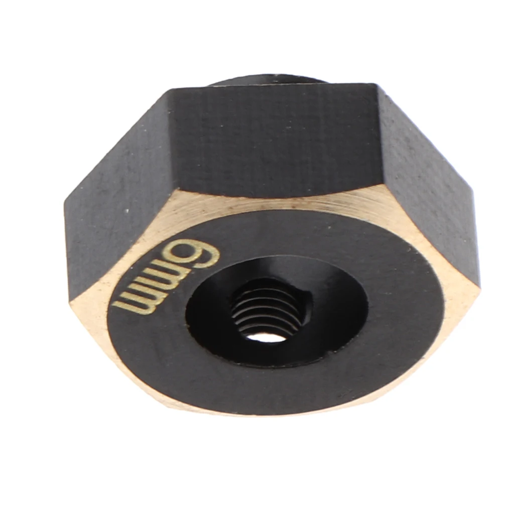 4Pcs Machined Brass 6mm Wheel Hex Hub Adapter for 1/10 Traxxas -4 Climbing Crawler RC Hobby Model Car