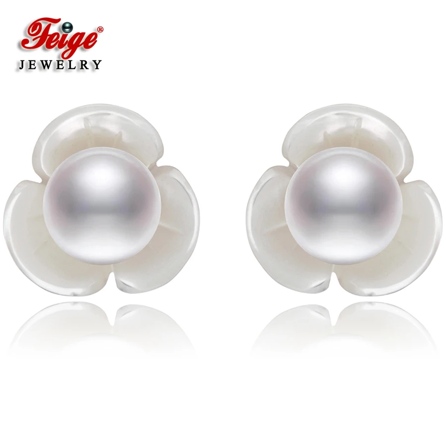 FEIGE 6-7mm White Freshwater Pearls Flower Shape Shell 925 Sterling Silver Stud Earrings For Women Exclusive Design Fine Jewelry
FEIGE 6-7mm White Freshwater Pearls Flower Shape Shell 925 Sterling Silver Stud Earrings For Women Exclusive Design Fine Jewelry