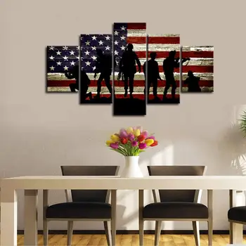 Canvas Home Decor Framework Wall Art Pictures 5 Pieces American Flag Paintings Living Room Prints Abstract Soldiers Posters
Canvas Home Decor Framework Wall Art Pictures 5 Pieces American Flag Paintings Living Room Prints Abstract Soldiers Posters
