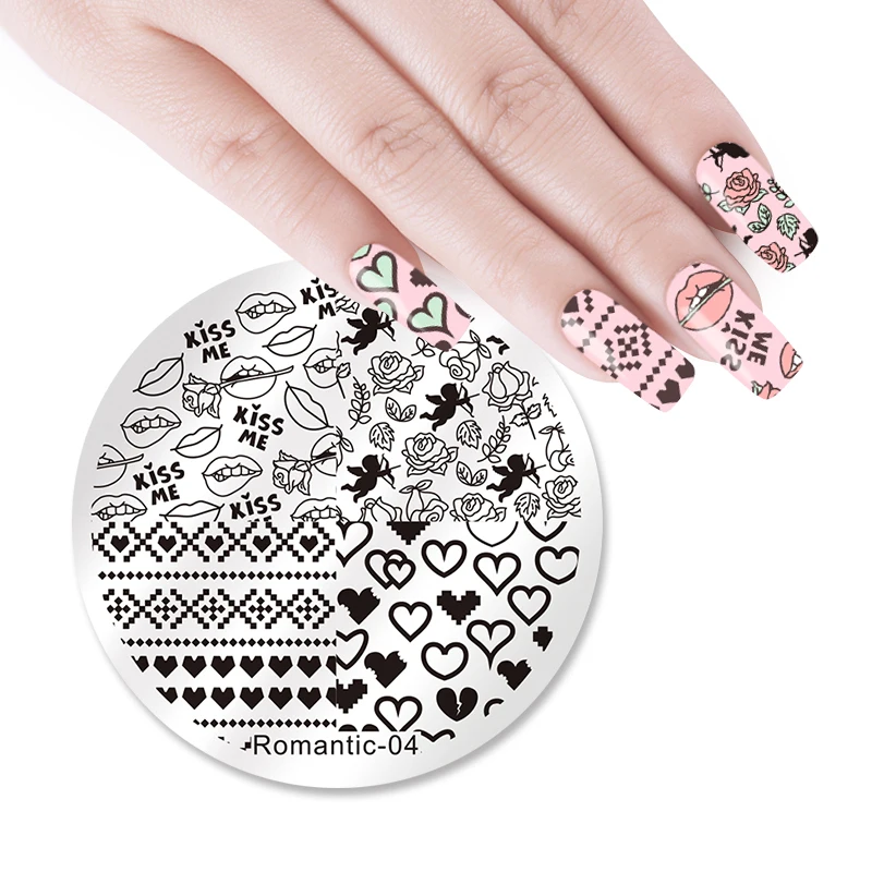 NICOLE DIARY Nail Stamping Plate Valentine Series Love Manicure Round Nail Art Image Plate Romantic
NICOLE DIARY Nail Stamping Plate Valentine Series Love Manicure Round Nail Art Image Plate Romantic