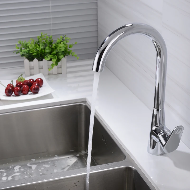 LOY Kitchen Sink Faucet Chrome Single Handle 360 Degree Rotation Kitchen Faucet Cold and Hot Water Mixer Tap LOY 02003
LOY Kitchen Sink Faucet Chrome Single Handle 360 Degree Rotation Kitchen Faucet Cold and Hot Water Mixer Tap LOY 02003