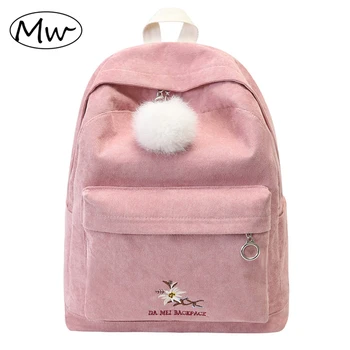Moon Wood Preppy Style Hairball Embroidery Flowers Corduroy Backpack Large Capacity Students Girls Book Bag Laptop Backpack 2019
Moon Wood Preppy Style Hairball Embroidery Flowers Corduroy Backpack Large Capacity Students Girls Book Bag Laptop Backpack 2019