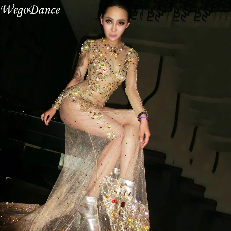 New Women Sexy Pespective Long Train Dress Luxurious Big Tail Dress Evening Birthday Celebrate Singer Dancer Costume
New Women Sexy Pespective Long Train Dress Luxurious Big Tail Dress Evening Birthday Celebrate Singer Dancer Costume
