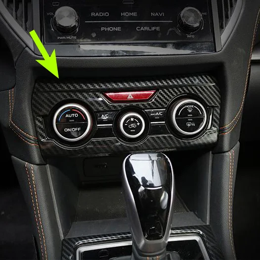 

Carbon Fiber Look Car Interior Accessories For 2018 Subaru XV Crosstrek Dashboard Air Condition Warning Light Switch Cover Trims
