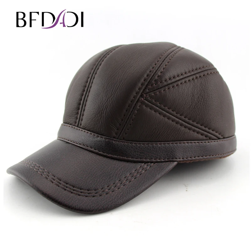 Мужская кепка BFDADI Черная из искусственной кожи регулируемая размер 56 57 58 59 60 61 на
