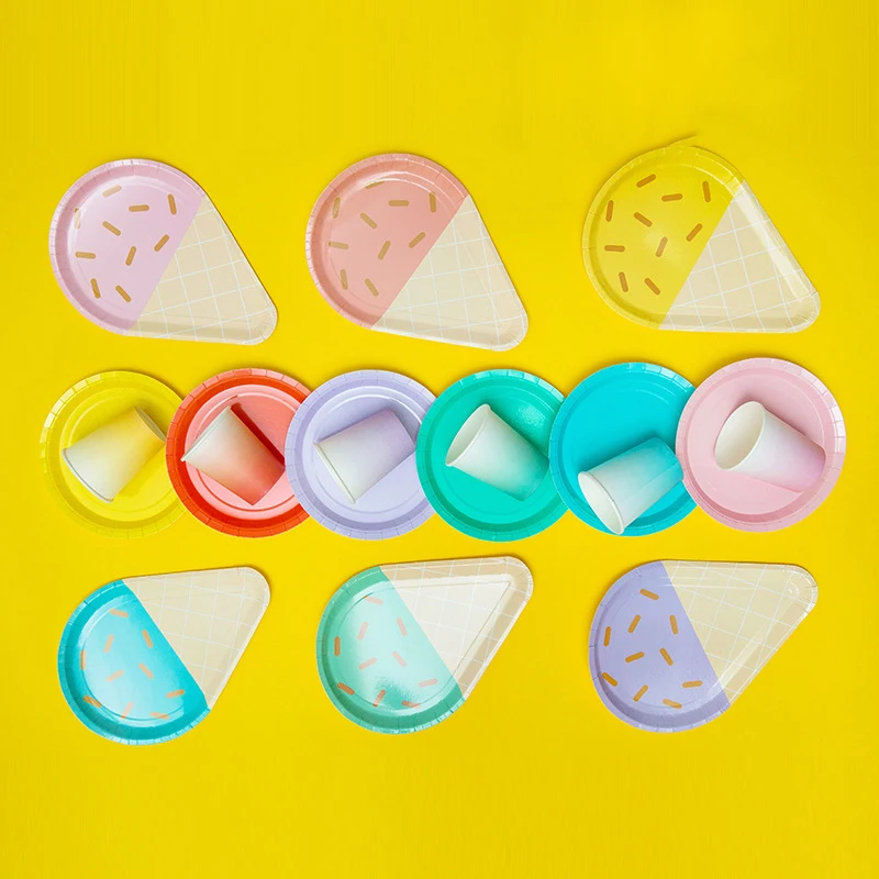 40pcs/set Summer Party Party Disposable Tableware Ice Cream Shape Paper Plates Cups Baby Shower Birthday Party Supplies
40pcs/set Summer Party Party Disposable Tableware Ice Cream Shape Paper Plates Cups Baby Shower Birthday Party Supplies