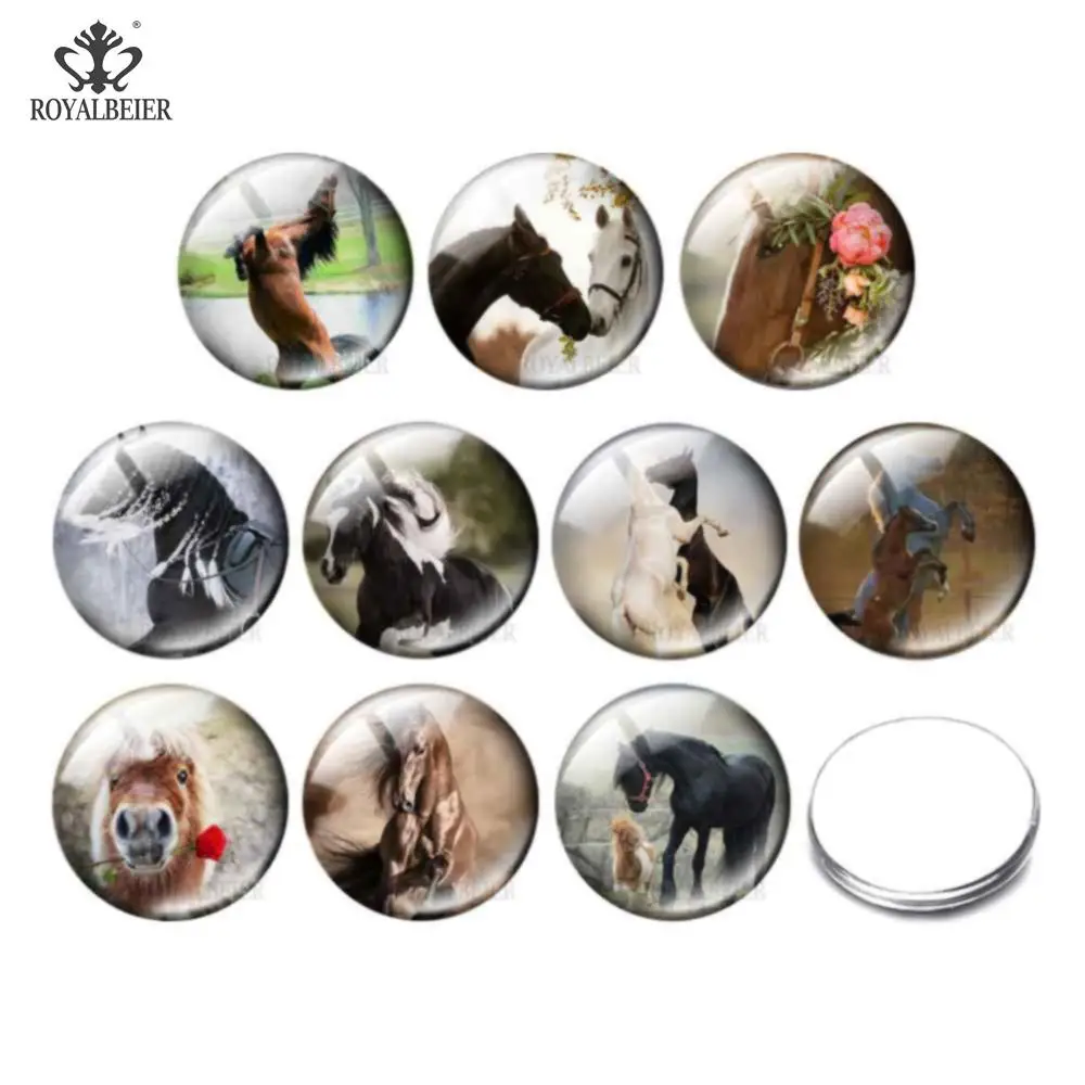 Horse Theme Glass Snap Button Fitting 10pcs 12mm/18mm/20mm/25mm Round Photo Glass Cabochon Demo Flat Back Making Findings GP0031
Horse Theme Glass Snap Button Fitting 10pcs 12mm/18mm/20mm/25mm Round Photo Glass Cabochon Demo Flat Back Making Findings GP0031