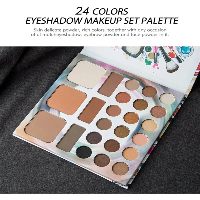 Makeup Sets Eyebrow Powder Eyeshadows Palette 24 Colors Pearlescent Matte Makeup Tray Carry Portable Long-lasting Casual Party
Makeup Sets Eyebrow Powder Eyeshadows Palette 24 Colors Pearlescent Matte Makeup Tray Carry Portable Long-lasting Casual Party