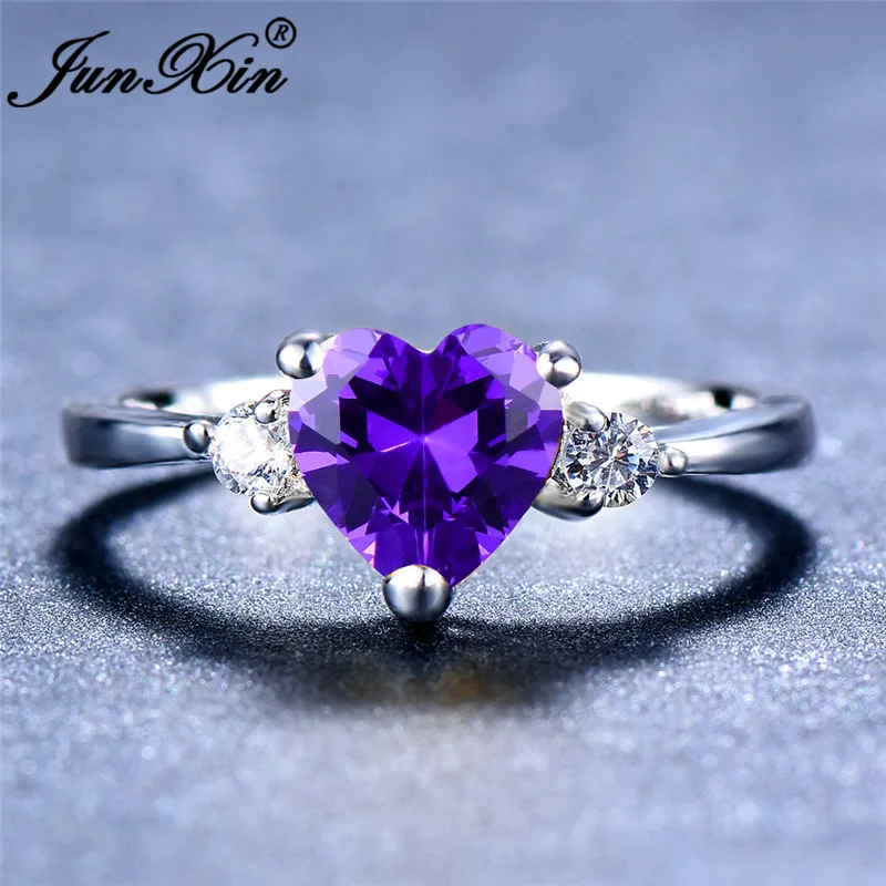 JUNXIN Minimalist Female Crystal Heart Ring 925 Sterling Silver Filled Purple Green White Zircon Thin Rings For Women Jewelry CZ
JUNXIN Minimalist Female Crystal Heart Ring 925 Sterling Silver Filled Purple Green White Zircon Thin Rings For Women Jewelry CZ