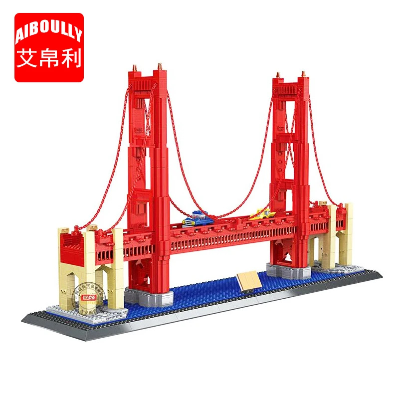 AIBOULLY NEW 8023 1977Pcs Street View Series Golden Gate Bridge Model Building Blocks set Bricks Children For Toys Gifts
AIBOULLY NEW 8023 1977Pcs Street View Series Golden Gate Bridge Model Building Blocks set Bricks Children For Toys Gifts