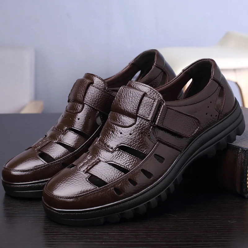 Fashionable Mens Leather Sandal Summer Hook Loop Hollow Black Shoes For Men Sewing Massage Driving Shoes Male Zuecos Hombre
Fashionable Mens Leather Sandal Summer Hook Loop Hollow Black Shoes For Men Sewing Massage Driving Shoes Male Zuecos Hombre