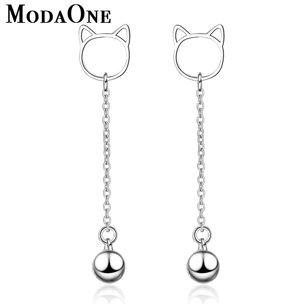 ModaOne Cute Cat Long Tassel 925 Sterling Silver Stud Earrings For Women Fashion Trendy Korean Jewerly Aretes De Mujer 
ModaOne Cute Cat Long Tassel 925 Sterling Silver Stud Earrings For Women Fashion Trendy Korean Jewerly Aretes De Mujer