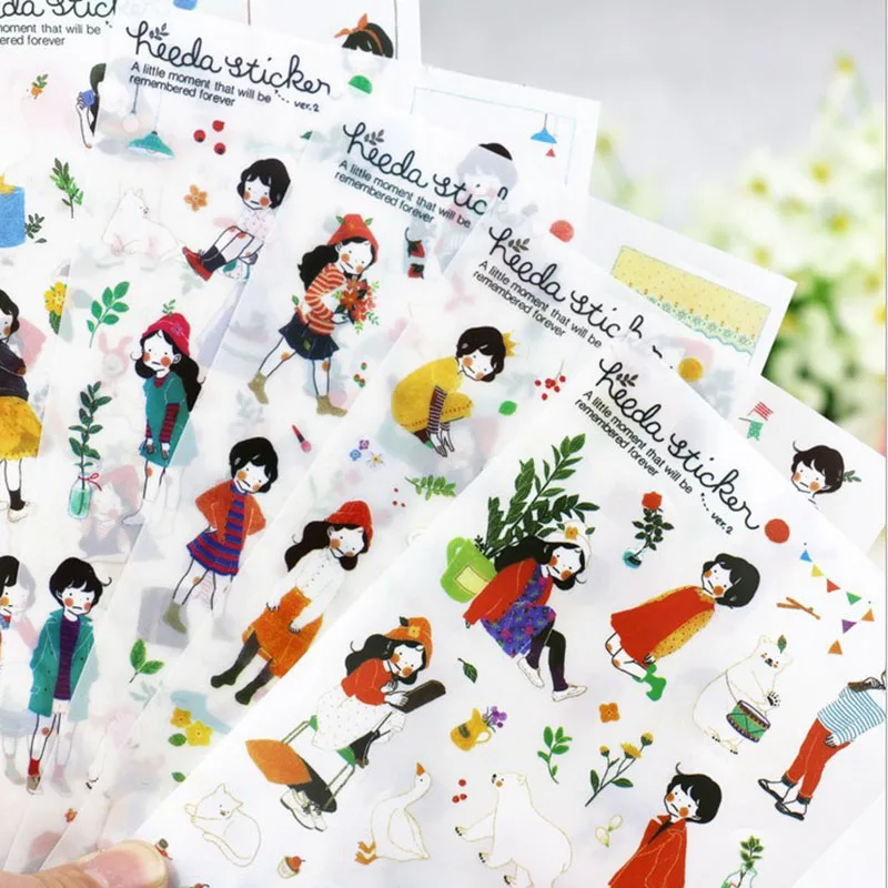 6 Sheets / Pack Sweet Girl Cute Card Wicky Sticky Planning Diary PVC Label Notebook Clipboard Office Stationery Ornament Label
6 Sheets / Pack Sweet Girl Cute Card Wicky Sticky Planning Diary PVC Label Notebook Clipboard Office Stationery Ornament Label