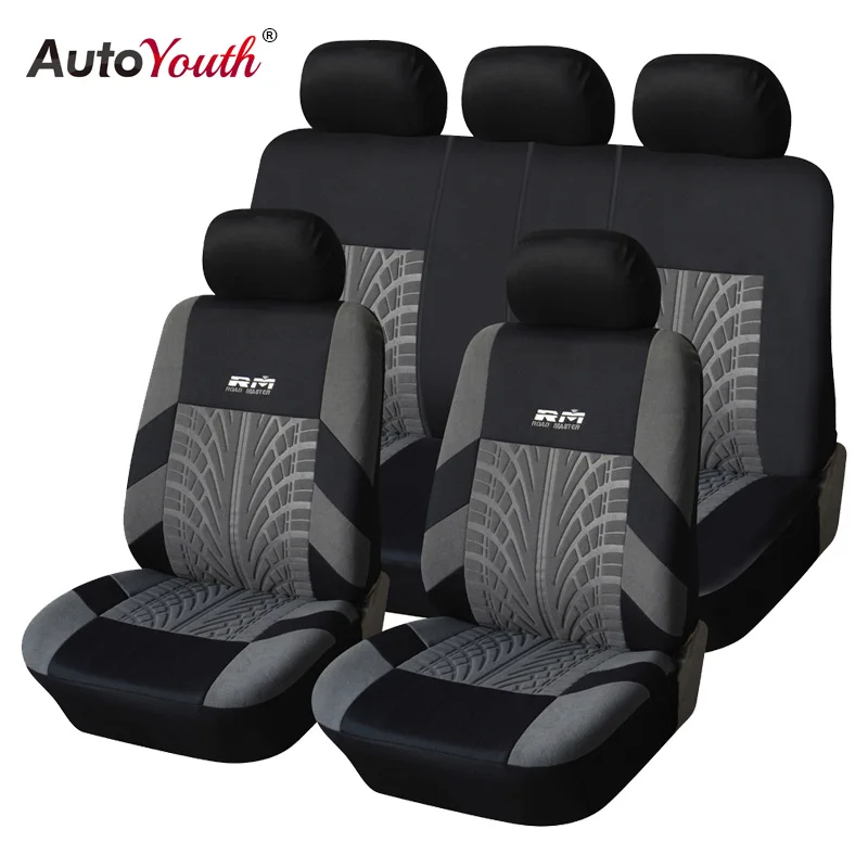 AUTOYOUTH Car Seat Covers Full Set Universal Fit Seat Protectors Fashion Car Accessories Tire Tracks Car-Styling Gray/Black
AUTOYOUTH Car Seat Covers Full Set Universal Fit Seat Protectors Fashion Car Accessories Tire Tracks Car-Styling Gray/Black