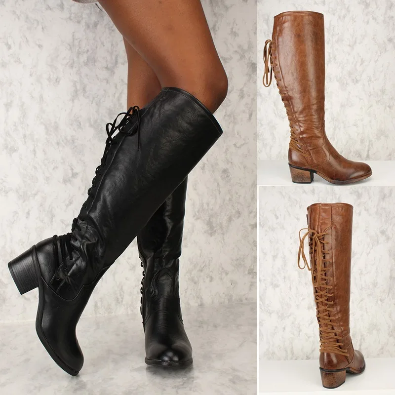 XingDeng Women Long Bandage Lace Up Square Heels Motorcycle Boots Shoes Ladies Party Pu Leather Zip Western Riding Boots Spring
XingDeng Women Long Bandage Lace Up Square Heels Motorcycle Boots Shoes Ladies Party Pu Leather Zip Western Riding Boots Spring