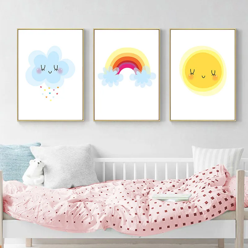 Baby Girl Nursery Wall Art Canvas Painting Cloud Rainbow Weather Cartoon Posters and Prints Nordic Kids Room Decoration Picture
Baby Girl Nursery Wall Art Canvas Painting Cloud Rainbow Weather Cartoon Posters and Prints Nordic Kids Room Decoration Picture
