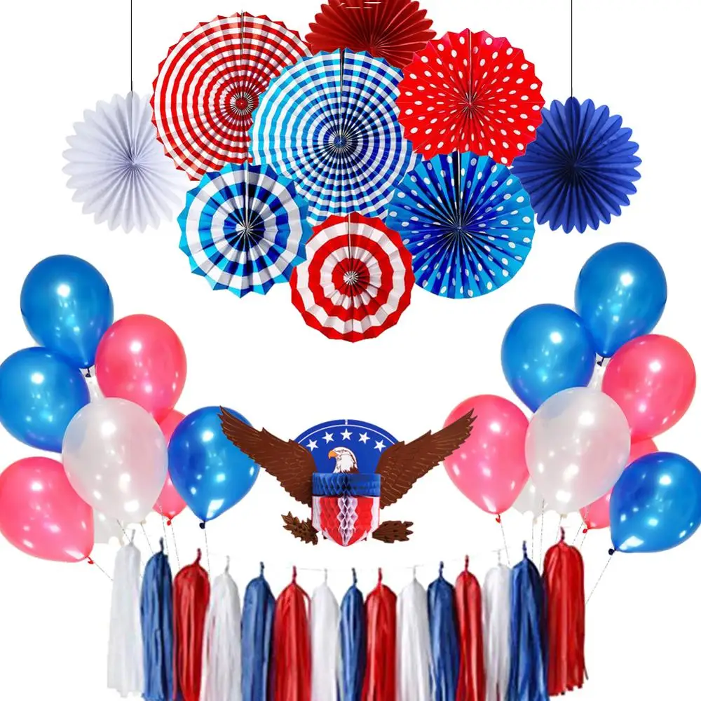 11pcs Red White Blue Paper Fans Decor for 4th of July Independence Day Memorial Day Patriotic Decorations American Party
11pcs Red White Blue Paper Fans Decor for 4th of July Independence Day Memorial Day Patriotic Decorations American Party