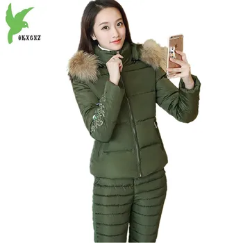 New Women Winter Down Cotton Two Pieces Set Fashion Hooded Fur Collar Short Jacket + Elastic Waist Trousers Slim Sets OKXGNZ 967
New Women Winter Down Cotton Two Pieces Set Fashion Hooded Fur Collar Short Jacket + Elastic Waist Trousers Slim Sets OKXGNZ 967