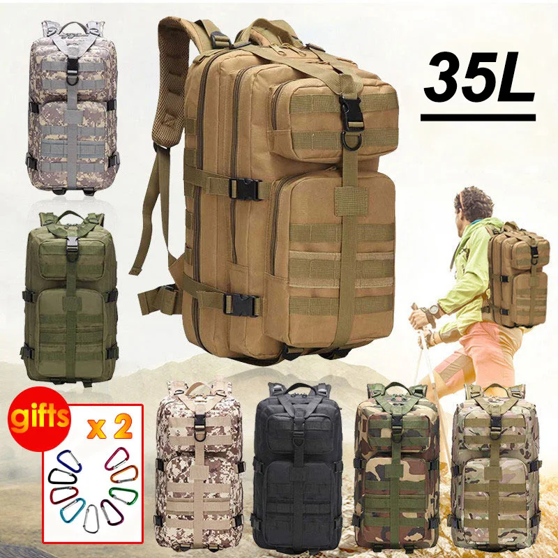 35L Nylon Waterproof Army Assault 3P Backpack Climbing Hiking Military Tactical Bag Camping Mountaineering Outdoor Sport Bags
35L Nylon Waterproof Army Assault 3P Backpack Climbing Hiking Military Tactical Bag Camping Mountaineering Outdoor Sport Bags