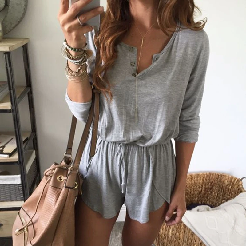 Elegant Summer Autumn Jumpsuit Romper Long Sleeve Sexy Casual Women Playsuit Ladies Women Shorts Beach Woman Combination
Elegant Summer Autumn Jumpsuit Romper Long Sleeve Sexy Casual Women Playsuit Ladies Women Shorts Beach Woman Combination