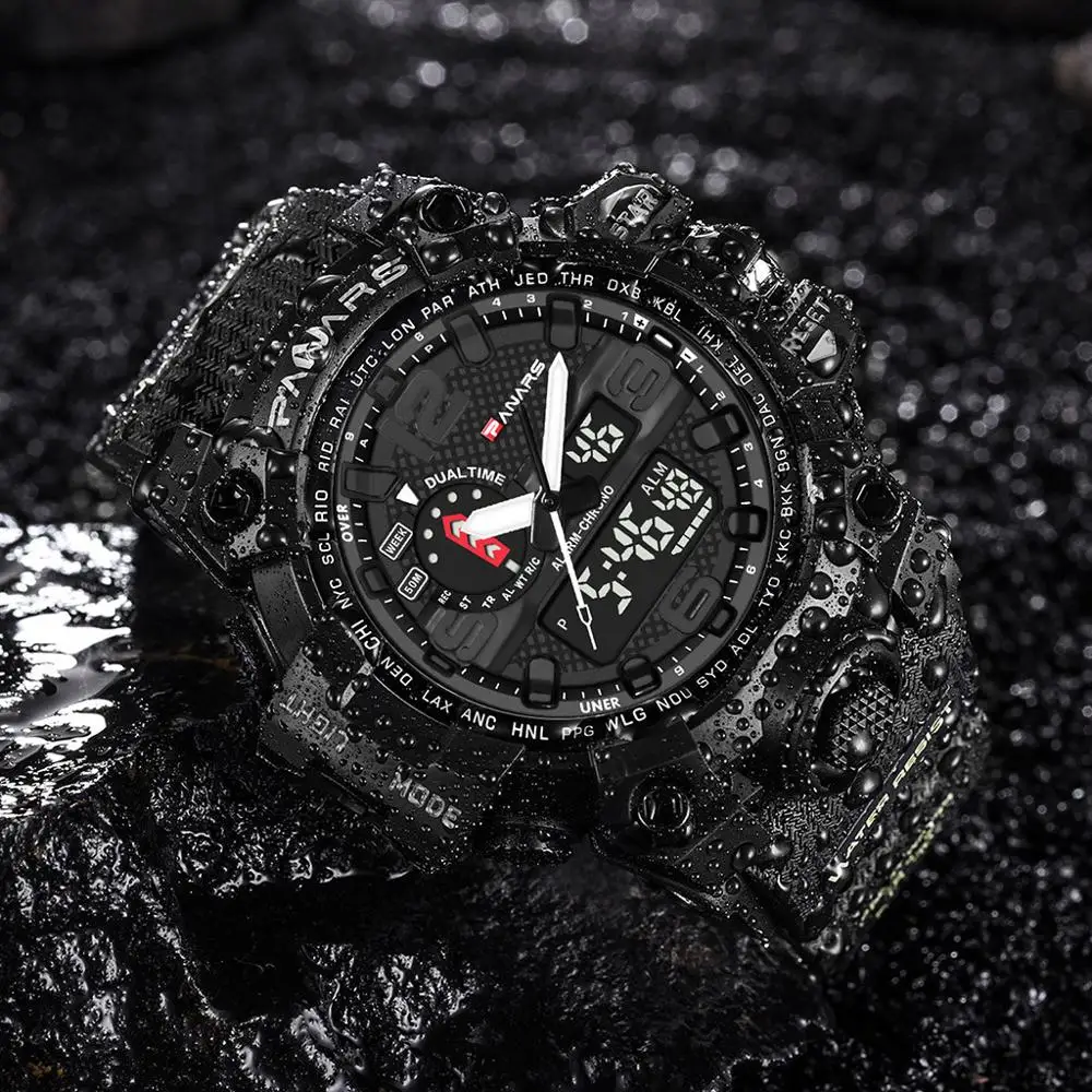 Two Place Multi Function Dual Display Analog Digital LED Electronic Quartz Wristwatches Fashion Military Watches Man Watch LS*D
Two Place Multi Function Dual Display Analog Digital LED Electronic Quartz Wristwatches Fashion Military Watches Man Watch LS*D