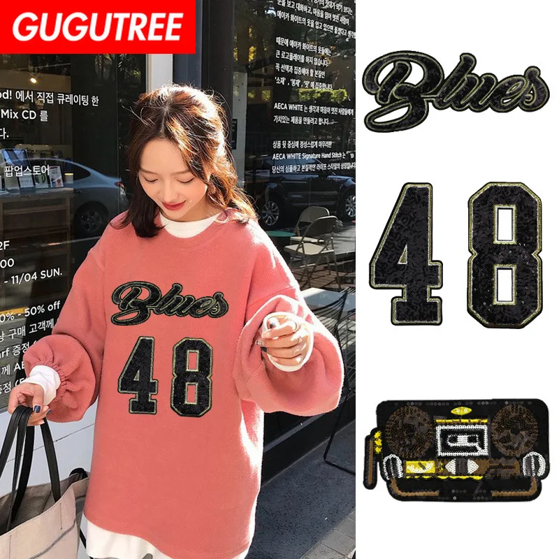 GUGUTREE embroidery Sequins big 48 patches letter patches badges applique patches for clothing XC-115
GUGUTREE embroidery Sequins big 48 patches letter patches badges applique patches for clothing XC-115