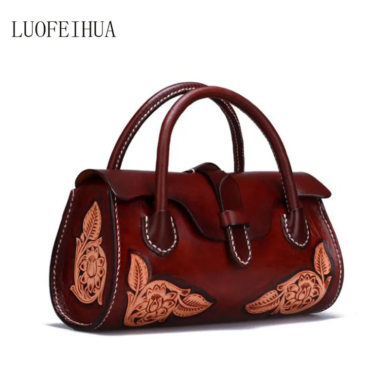 Women Genuine Leather bag 2019 new Chinese style handbag Luxury creative handmade leather carving handbag Designer bag
Women Genuine Leather bag 2019 new Chinese style handbag Luxury creative handmade leather carving handbag Designer bag