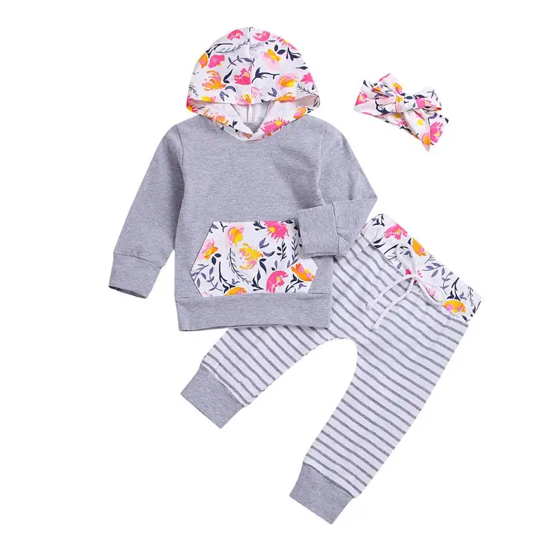 New Style Baby Girls Clothes Sets Hooded Pullover Tops Casual Striped Pants Headband Packet Clothes Sets Outfits
New Style Baby Girls Clothes Sets Hooded Pullover Tops Casual Striped Pants Headband Packet Clothes Sets Outfits