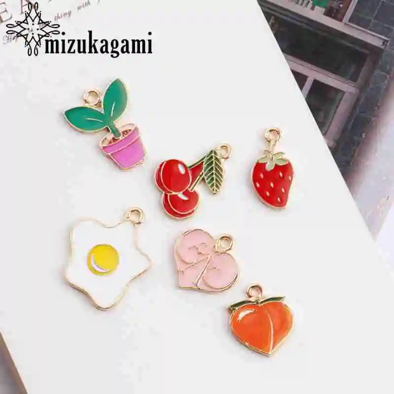 Zinc Alloy Enamel Flowers Pot Cherry Strawberry Peach Heart Charms 10pcs/lot For DIY Fashion Jewelry Making Finding Accessories
Zinc Alloy Enamel Flowers Pot Cherry Strawberry Peach Heart Charms 10pcs/lot For DIY Fashion Jewelry Making Finding Accessories
