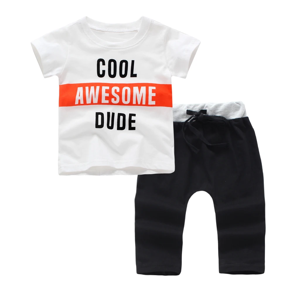 2019 fashion summer baby boys girls clothing sets 2pcs sport suit short sleeve letter T shirt+ pants newborn clothes Infant suit
2019 fashion summer baby boys girls clothing sets 2pcs sport suit short sleeve letter T shirt+ pants newborn clothes Infant suit