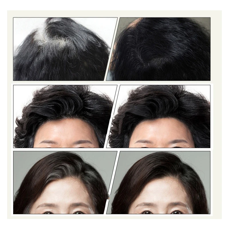 One Time Hair Coloring Powder Cover Gray Root Become Black Hair