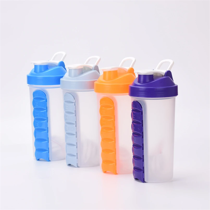 Sport Water Bottle Protein Shaker Camping Hiking Drink Bottle for water 600-700ml Plastic Drinkware With Daily Pill Box BPA Free
Sport Water Bottle Protein Shaker Camping Hiking Drink Bottle for water 600-700ml Plastic Drinkware With Daily Pill Box BPA Free