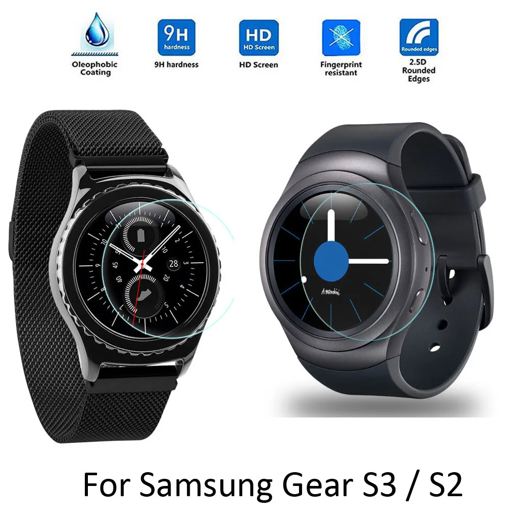 Защитное стекло закаленное 9H 2.5D для Samsung Galaxy Gear S2 S3 Classic S3|Защита экрана часов| |