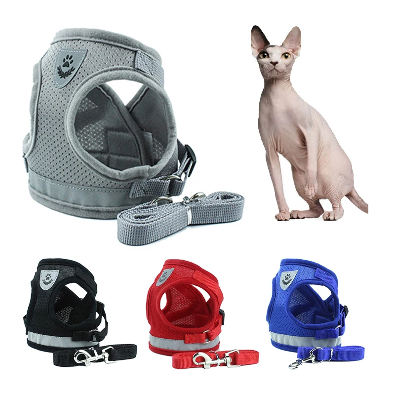 Reflective Pet Cat Vest Harnesses for Cats Mesh breathable Cat Harness Leash Set Kitty Kitten Dog Leashes Leads Pet Cat Supplies
Reflective Pet Cat Vest Harnesses for Cats Mesh breathable Cat Harness Leash Set Kitty Kitten Dog Leashes Leads Pet Cat Supplies