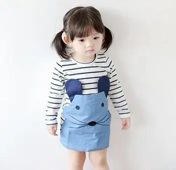 Baby Stripe Dress Cute Character Mouse Girls Dresses Children Clothing Denim Clothes For Kids Boutique Clothing Age 2 To 6 Years
Baby Stripe Dress Cute Character Mouse Girls Dresses Children Clothing Denim Clothes For Kids Boutique Clothing Age 2 To 6 Years