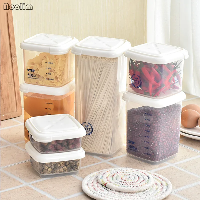 1PC Tea Bean Grain Spice Food Grain Plastic Storage Box For Kitchen Fridge Container Transparent Sealed Cans Food Storage Box
1PC Tea Bean Grain Spice Food Grain Plastic Storage Box For Kitchen Fridge Container Transparent Sealed Cans Food Storage Box
