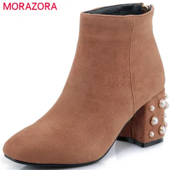 MORAZORA Square toe high heels shoes woman ankle boots for women flock zip solid fashion boots in autumn party big size 34-42
MORAZORA Square toe high heels shoes woman ankle boots for women flock zip solid fashion boots in autumn party big size 34-42