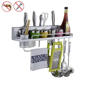 Kitcehn Storage Racks Shelf With Hooks Multi-purpose Metal Wall-mounted Knife Blocks Bottles Jars Storage Shelf Organizer Holder
Kitcehn Storage Racks Shelf With Hooks Multi-purpose Metal Wall-mounted Knife Blocks Bottles Jars Storage Shelf Organizer Holder