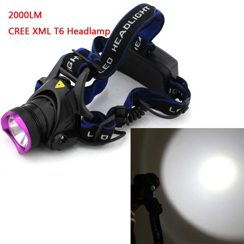 High Power 2000 Lumens XM-L T6 LED Headlamp Headlight 3 Modes Outdoor Camping LED Rechargeable Head Light Lamp
High Power 2000 Lumens XM-L T6 LED Headlamp Headlight 3 Modes Outdoor Camping LED Rechargeable Head Light Lamp