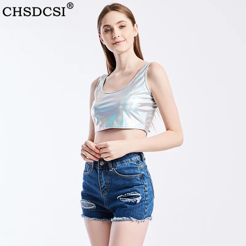CHSDCSI Skinny Sexy Sleeveless Short Tops PU Leather Summer Crop Top Women Ladies Streetwear Tank Silver Vest Plus Size Tanks
CHSDCSI Skinny Sexy Sleeveless Short Tops PU Leather Summer Crop Top Women Ladies Streetwear Tank Silver Vest Plus Size Tanks