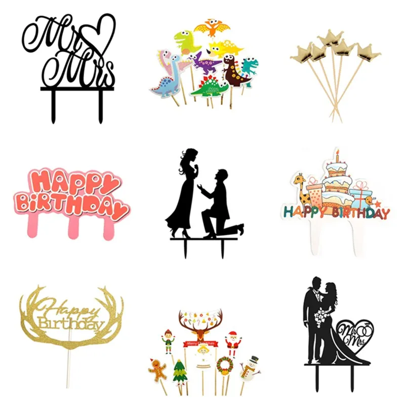 1PC/5Pcs/8Pcs/9Pcs Happy Birthday cake topper cartoon Paper Glitter Christmas decor supplies for party wedding cupcake Top flag
1PC/5Pcs/8Pcs/9Pcs Happy Birthday cake topper cartoon Paper Glitter Christmas decor supplies for party wedding cupcake Top flag